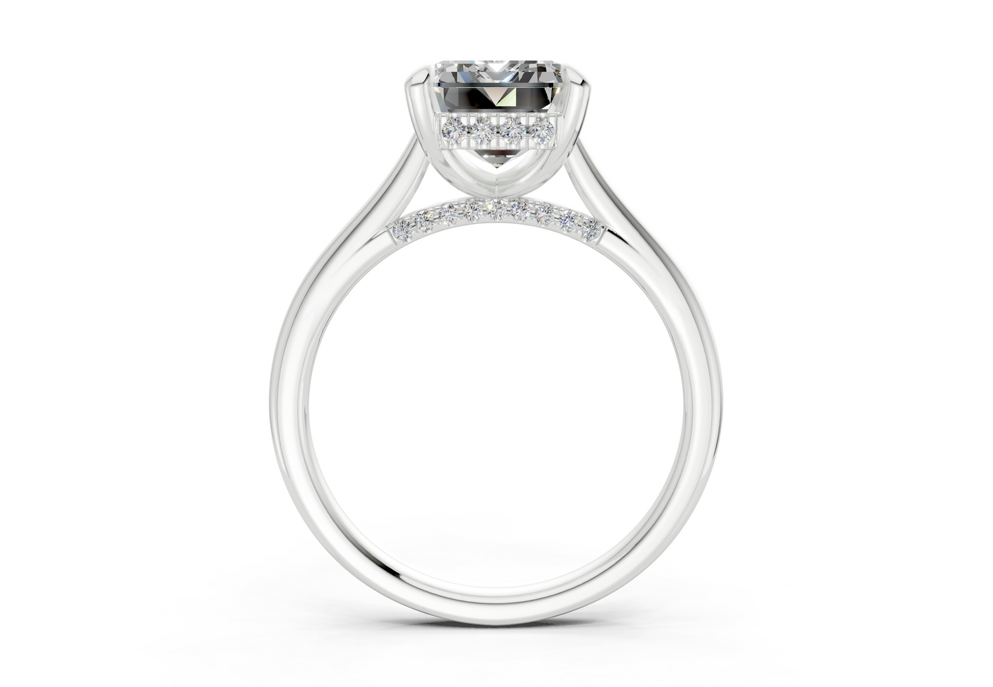 Piper Diamond Solitaire Emerald Cut 2mm Engagement Ring
