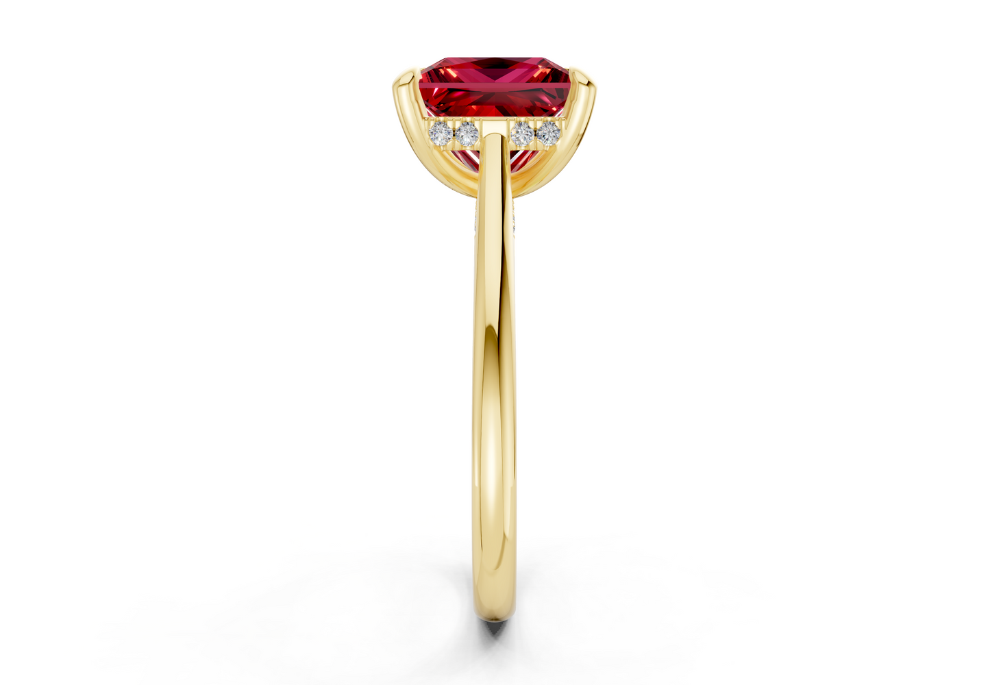 Piper Ruby Gemstone Solitaire Princess Cut 2mm Engagement Ring
