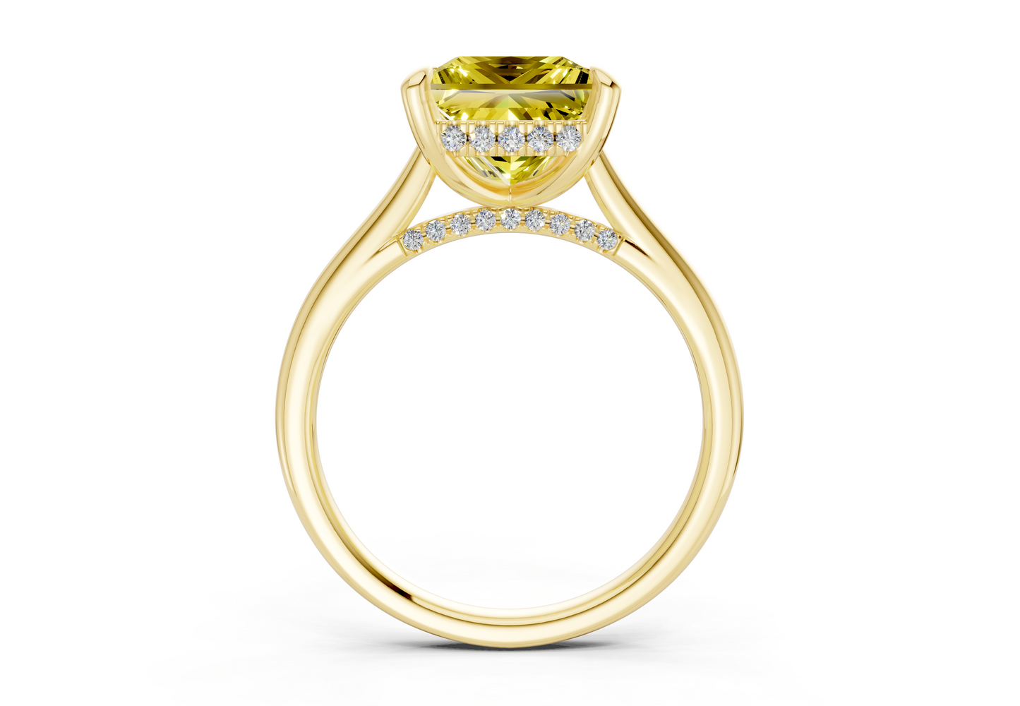 Piper Yellow Diamond Solitaire Princess Cut 1.8mm Engagement Ring