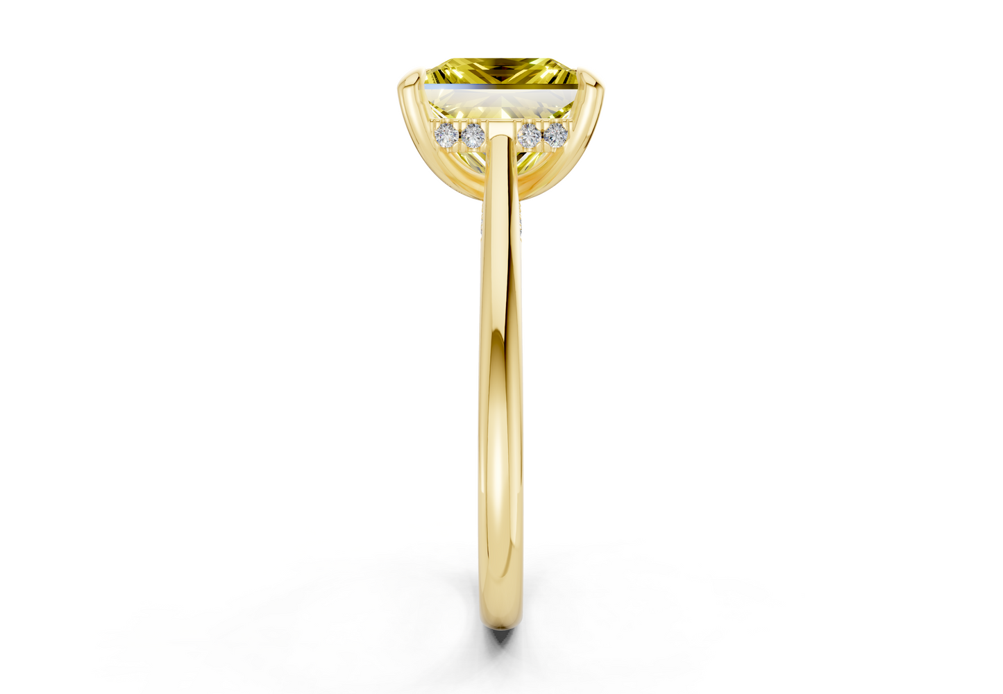 Piper Yellow Diamond Solitaire Princess Cut 1.8mm Engagement Ring