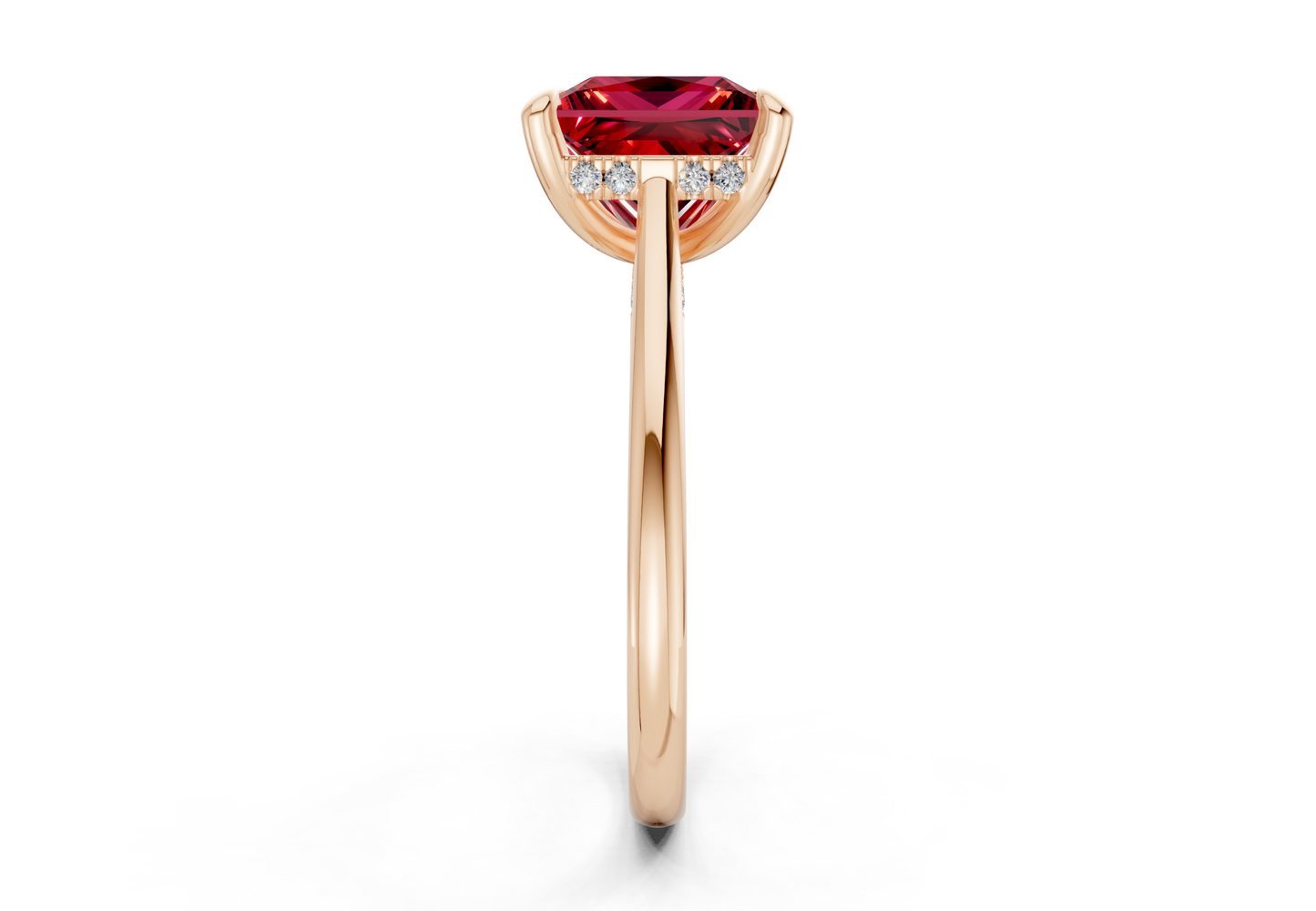 Piper Ruby Gemstone Solitaire Princess Cut 2mm Engagement Ring