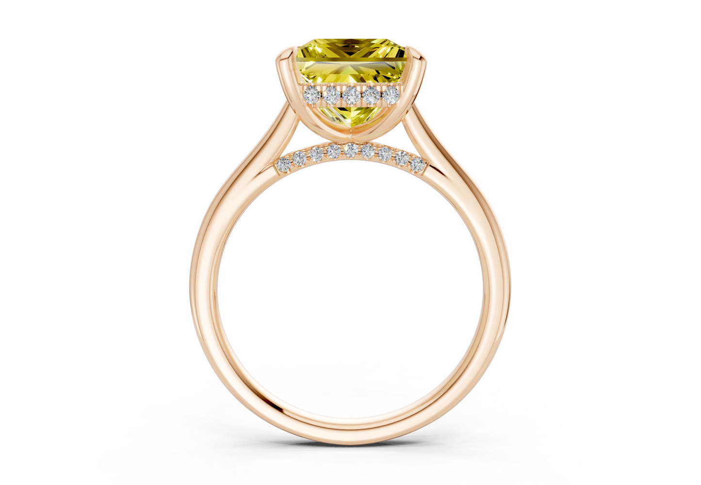 Piper Yellow Diamond Solitaire Princess Cut 1.8mm Engagement Ring