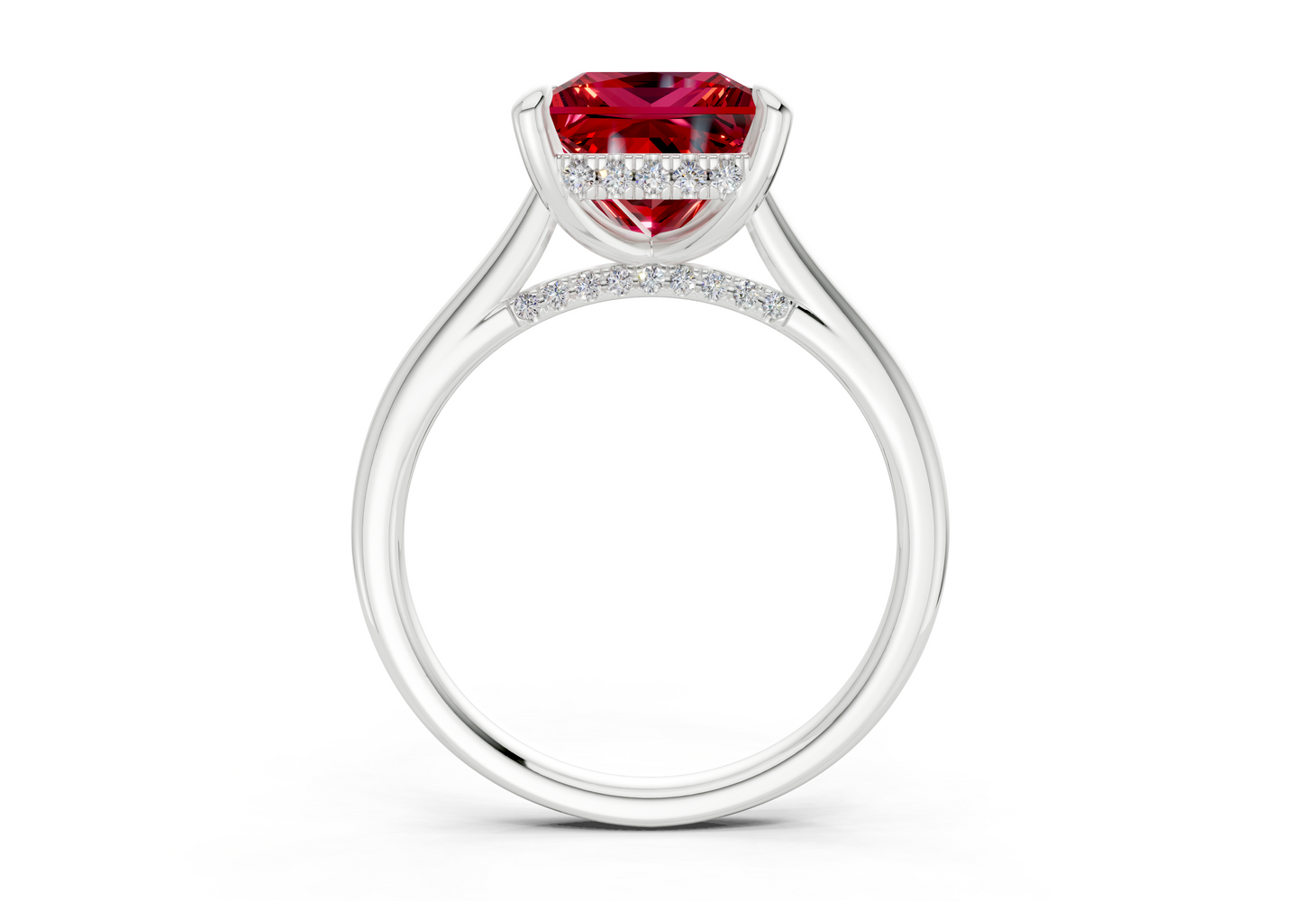 Piper Ruby Gemstone Solitaire Princess Cut 2mm Engagement Ring