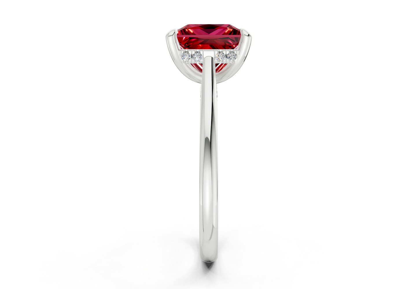 Piper Ruby Gemstone Solitaire Princess Cut 2mm Engagement Ring