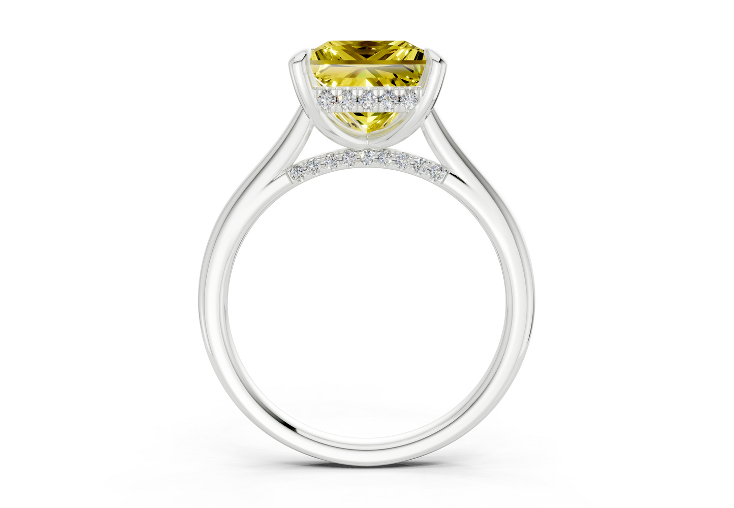 Piper Yellow Diamond Solitaire Princess Cut 1.8mm Engagement Ring