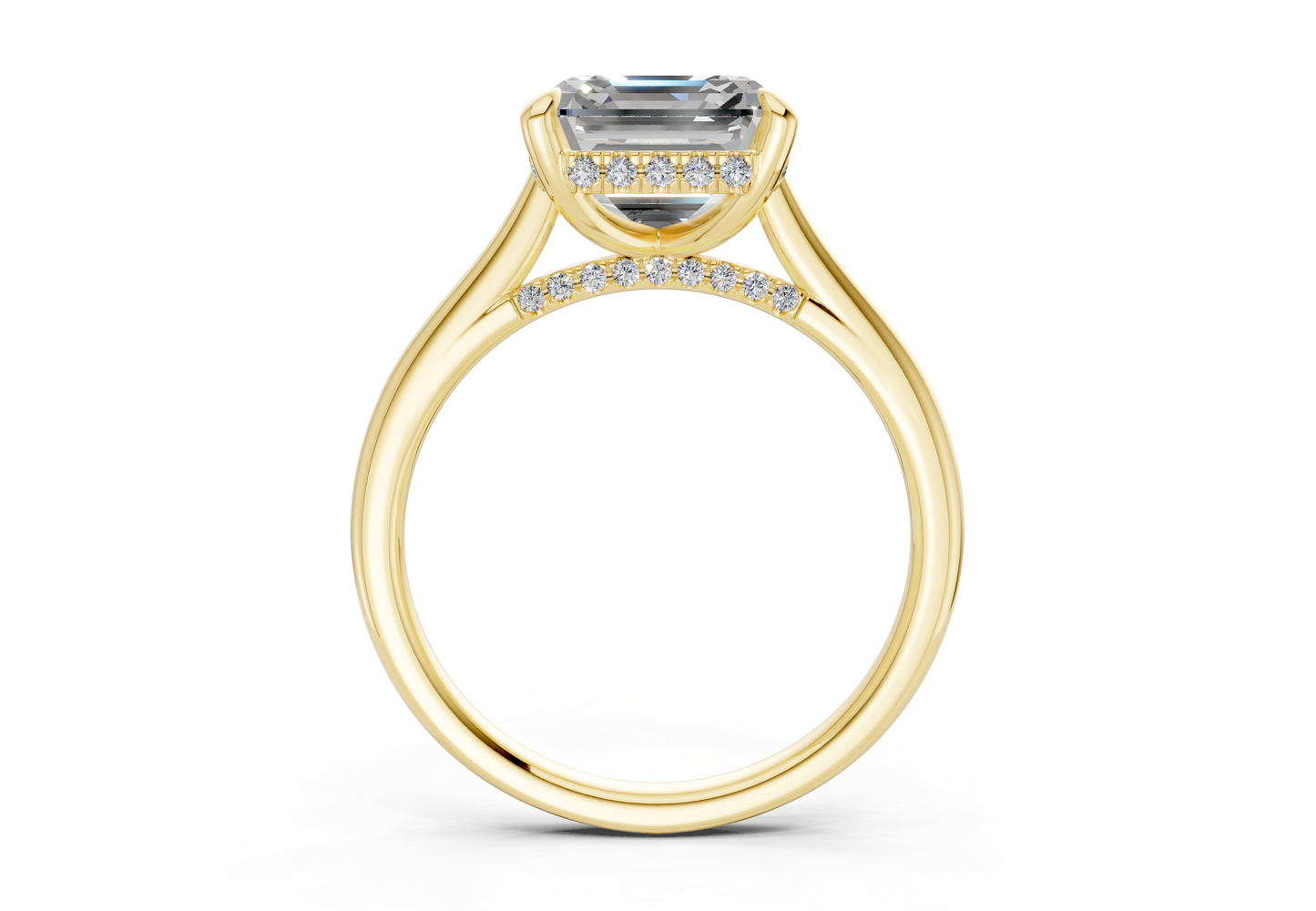 Piper Diamond Solitaire Asscher Cut 1.8mm Engagement Ring