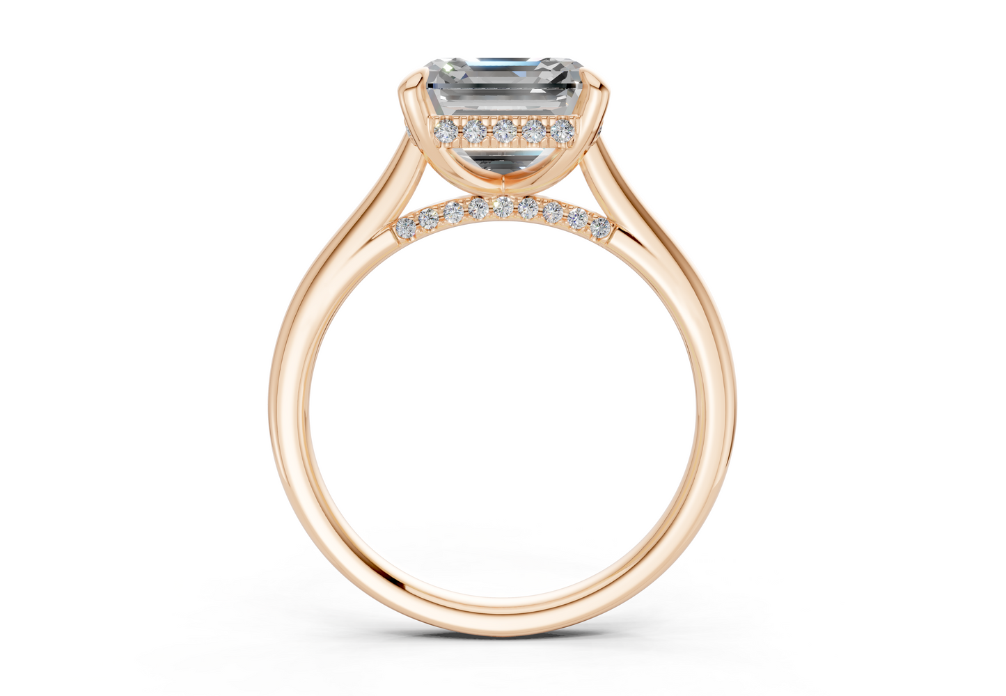 Piper Diamond Solitaire Asscher Cut 1.8mm Engagement Ring