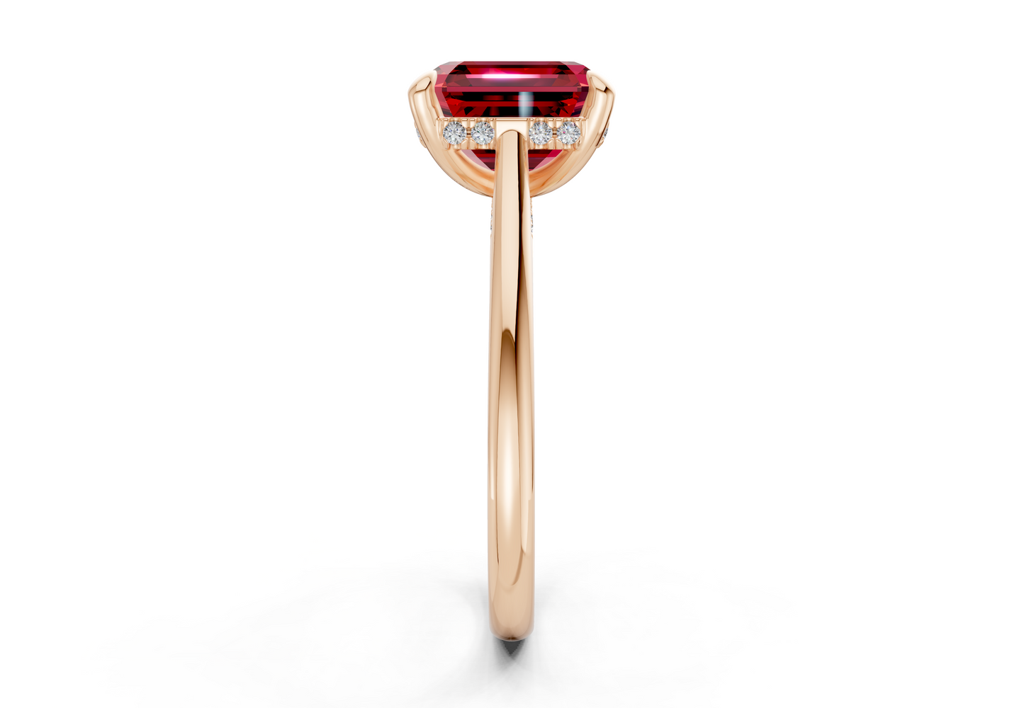 Piper Ruby Gemstone Solitaire Asscher Cut 2.3mm Engagement Ring