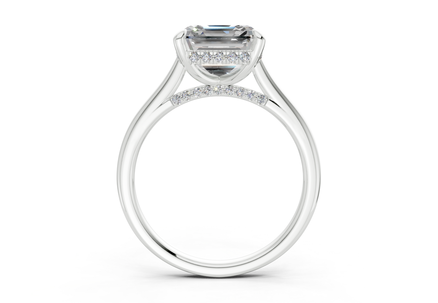 Piper Diamond Solitaire Asscher Cut 1.8mm Engagement Ring