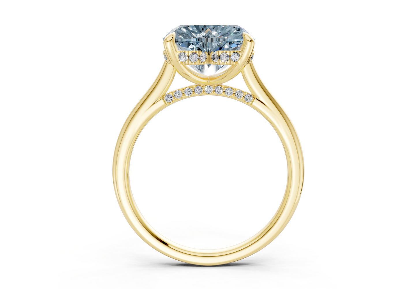 Piper Blue Diamond Solitaire Heart Cut 2.3mm Engagement Ring