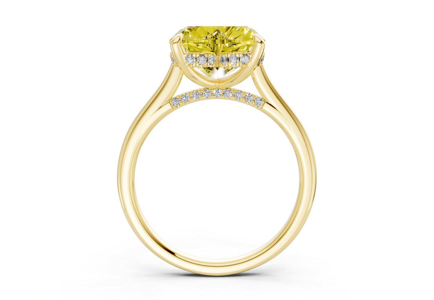 Piper Yellow Diamond Solitaire Heart Cut 2mm Engagement Ring