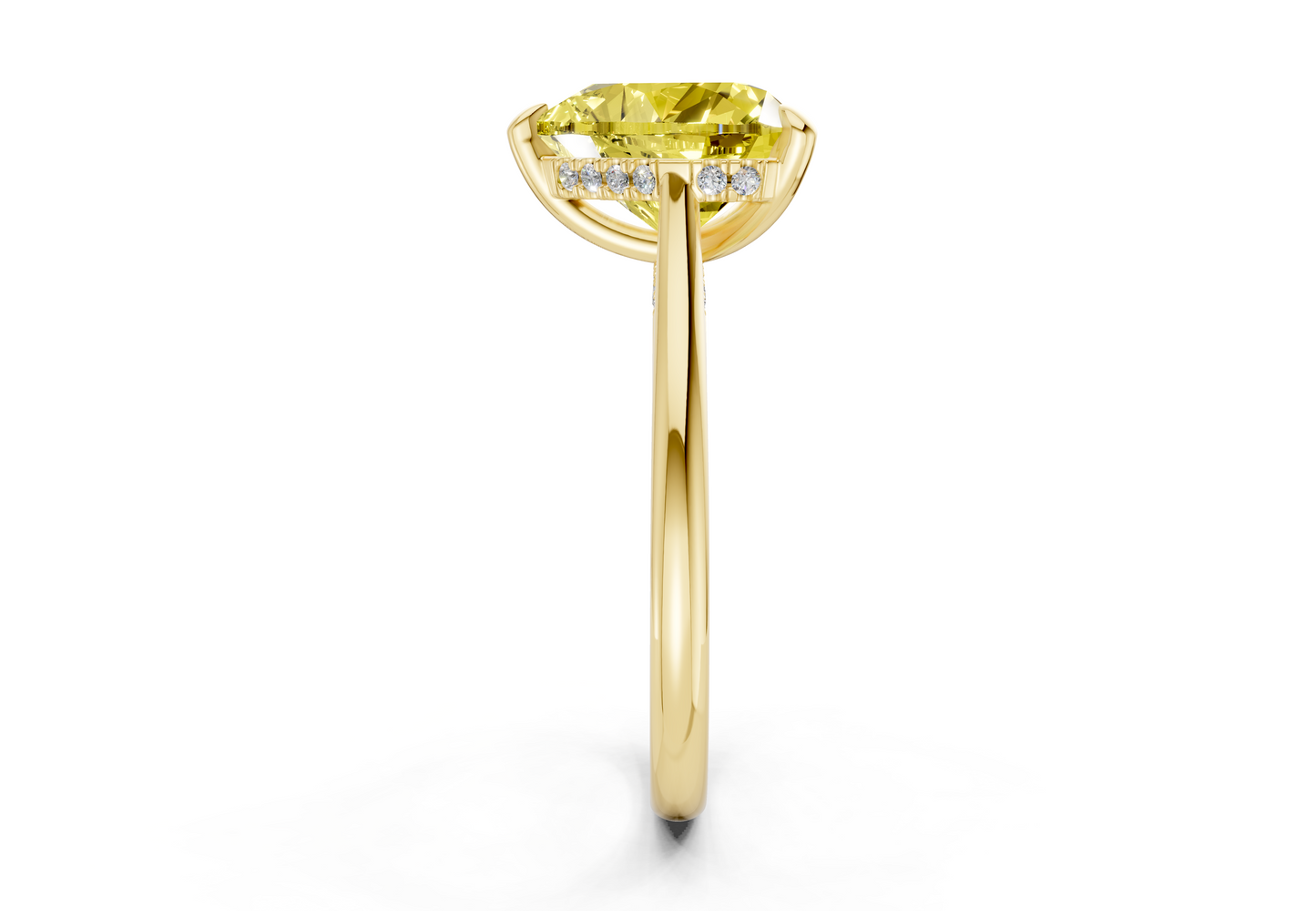 Piper Yellow Diamond Solitaire Heart Cut 2mm Engagement Ring