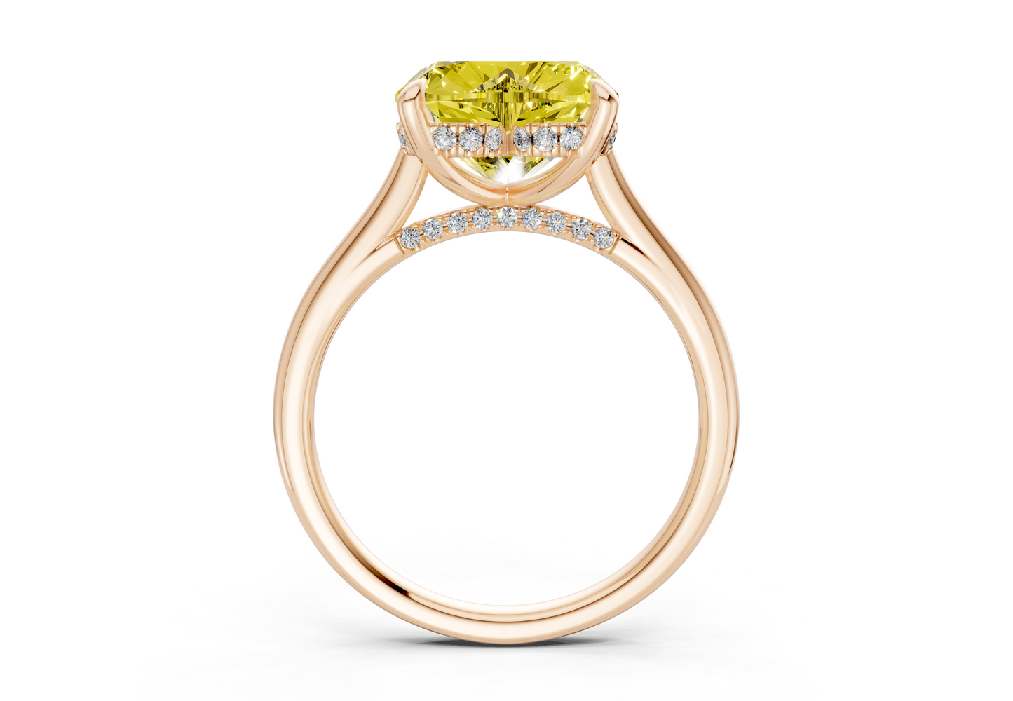 Piper Yellow Diamond Solitaire Heart Cut 1.8mm Engagement Ring
