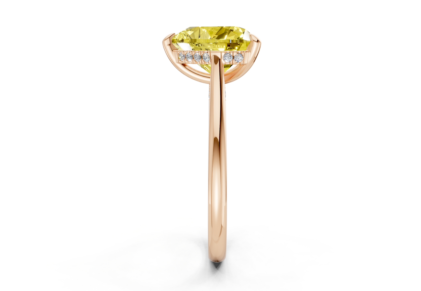 Piper Yellow Diamond Solitaire Heart Cut 1.8mm Engagement Ring