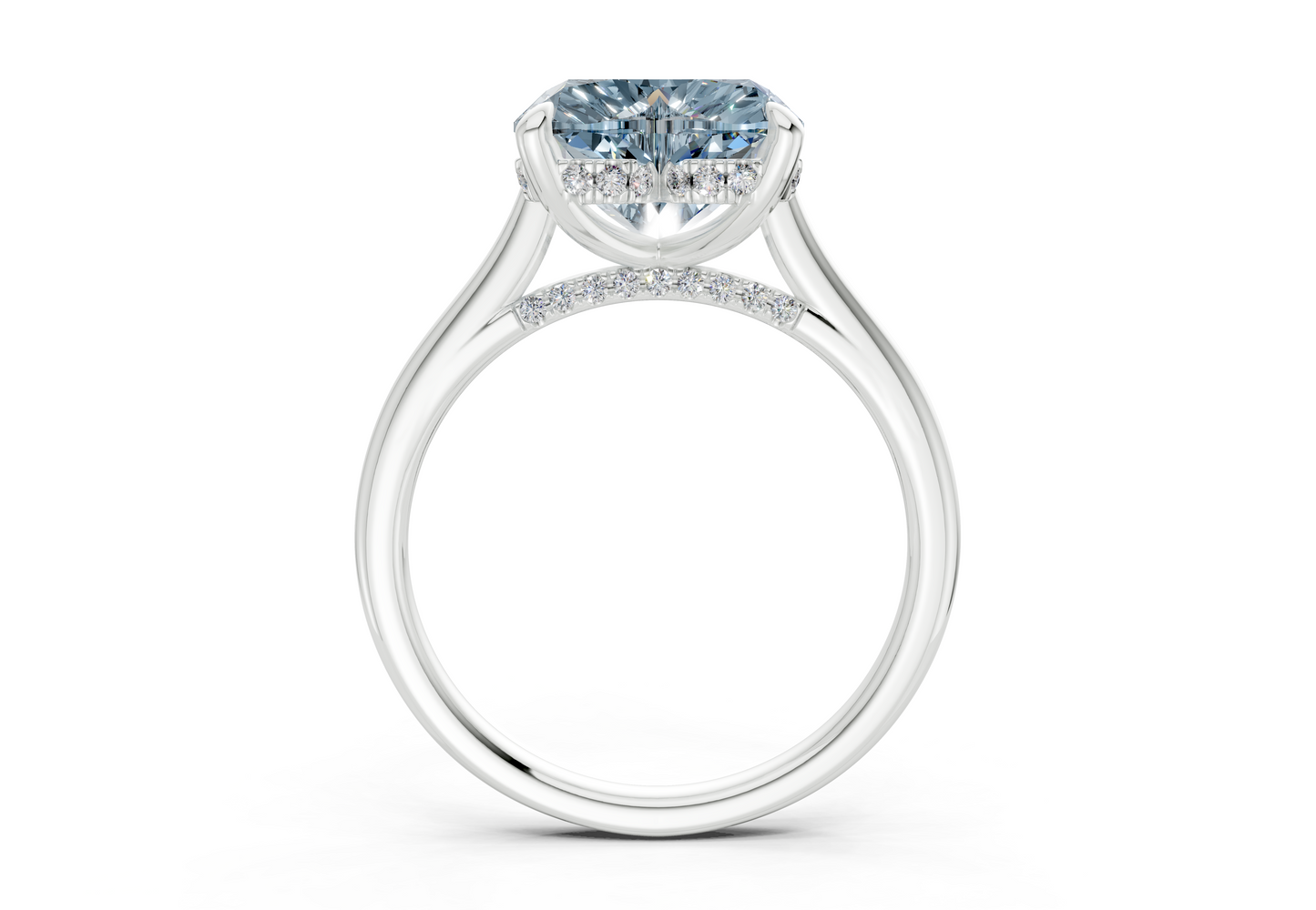 Piper Blue Diamond Solitaire Heart Cut 2.3mm Engagement Ring