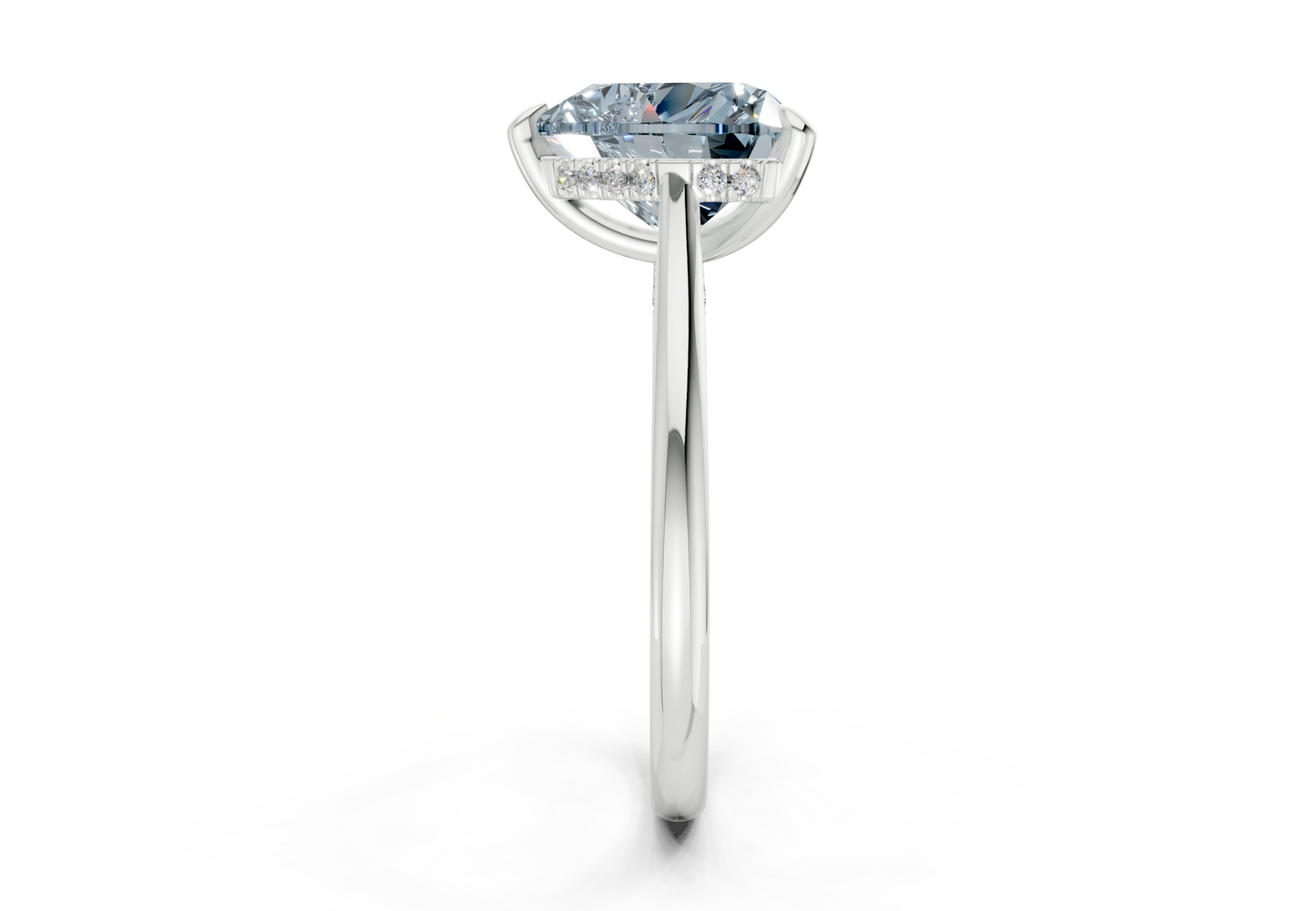 Piper Blue Diamond Solitaire Heart Cut 2.3mm Engagement Ring