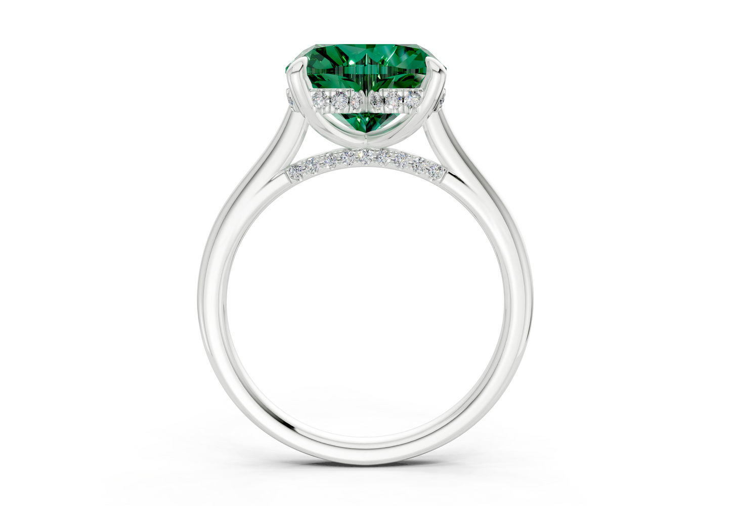 Piper Emerald Gemstone Solitaire Heart Cut 2.3mm Engagement Ring