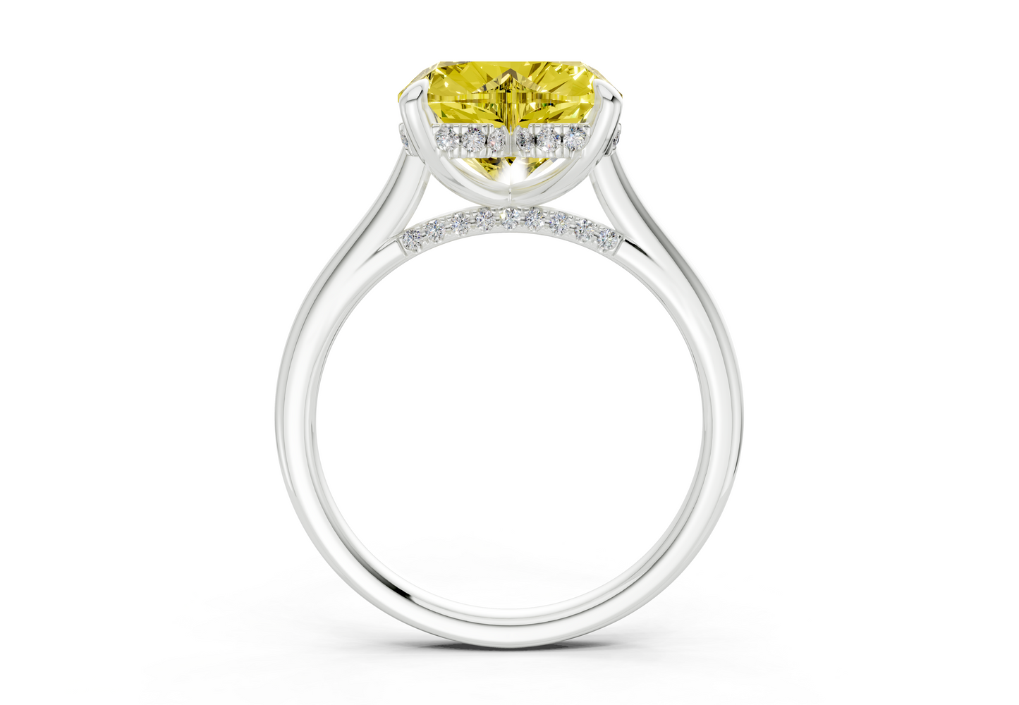 Piper Yellow Diamond Solitaire Heart Cut 1.8mm Engagement Ring