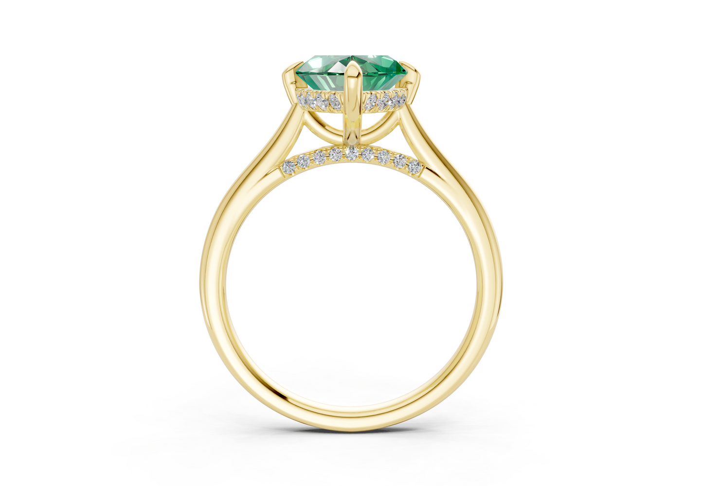 Piper Emerald Gemstone Solitaire Marquise Cut 2.2mm Engagement Ring
