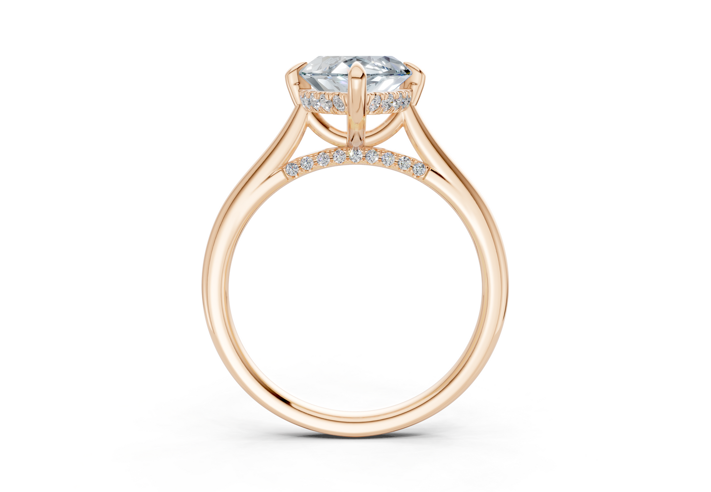 Piper Blue Diamond Solitaire Marquise Cut 2mm Engagement Ring