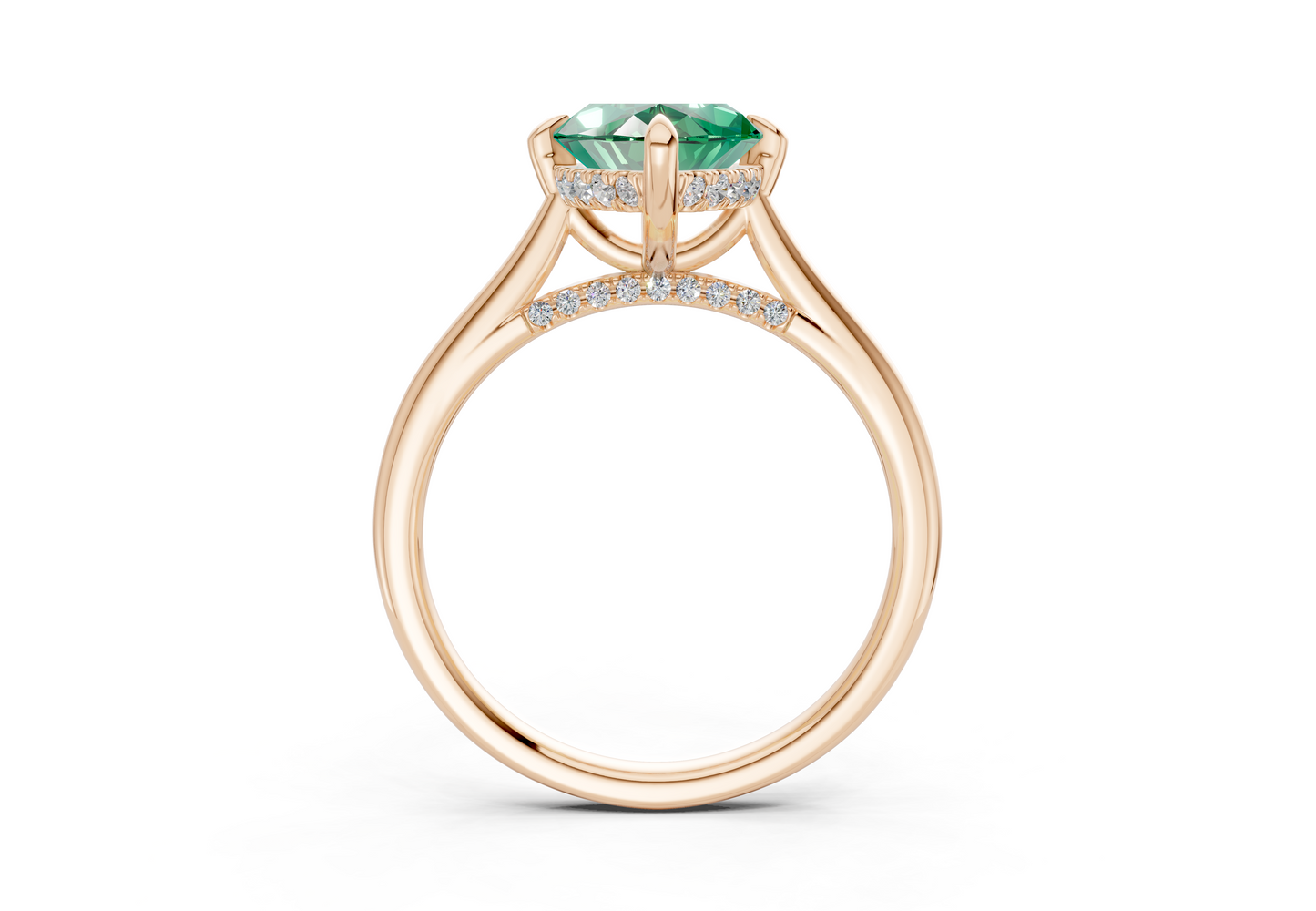 Piper Emerald Gemstone Solitaire Marquise Cut 2.2mm Engagement Ring