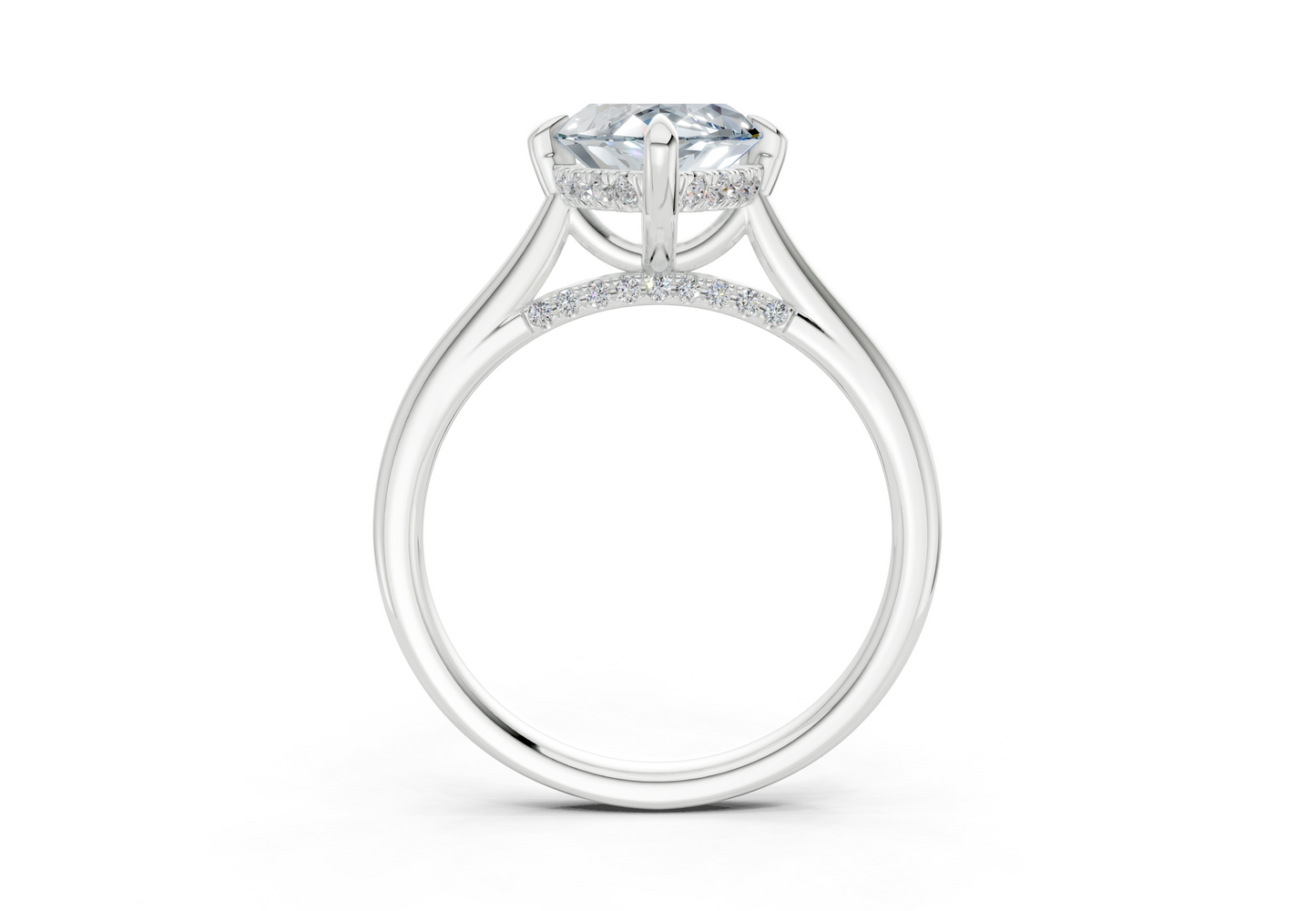 Piper Blue Diamond Solitaire Marquise Cut 2mm Engagement Ring