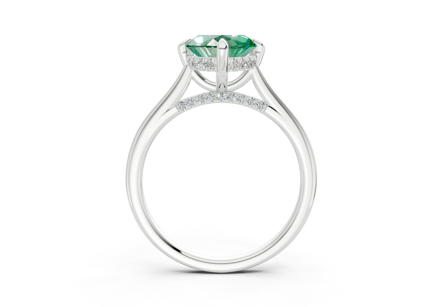 Piper Emerald Gemstone Solitaire Marquise Cut 2.2mm Engagement Ring