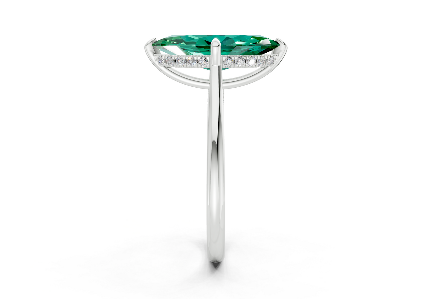 Piper Emerald Gemstone Solitaire Marquise Cut 2.2mm Engagement Ring