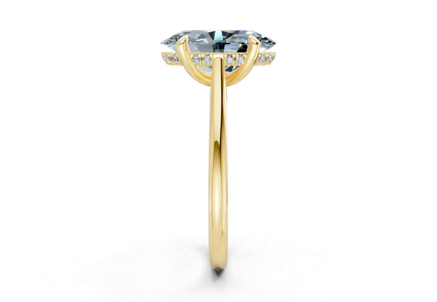 Piper Blue Diamond Solitaire Oval Cut 2mm Engagement Ring