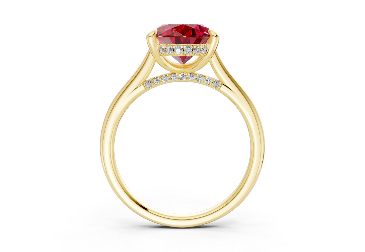 Piper Ruby Gemstone Solitaire Oval Cut 2.3mm Engagement Ring