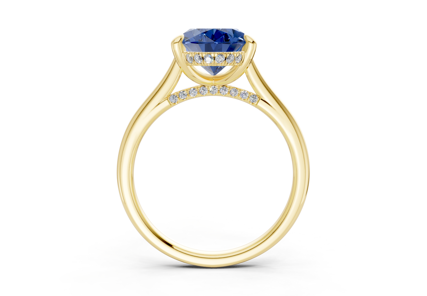 Piper Sapphire Gemstone Solitaire Oval Cut 2.3mm Engagement Ring