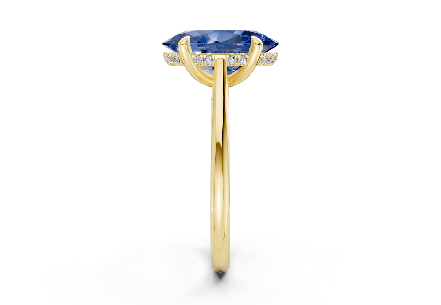 Piper Sapphire Gemstone Solitaire Oval Cut 2.3mm Engagement Ring
