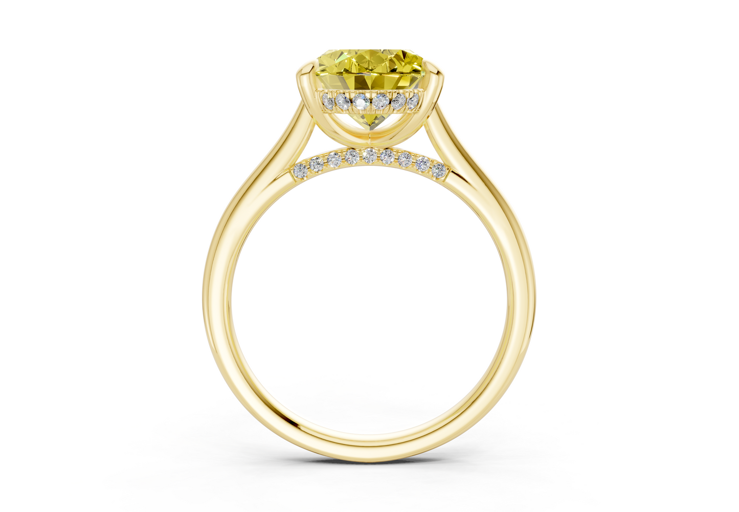 Piper Yellow Diamond Solitaire Oval Cut 2mm Engagement Ring