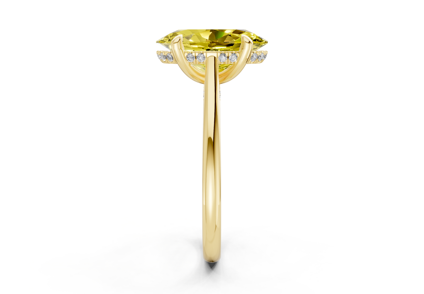 Piper Yellow Diamond Solitaire Oval Cut 2mm Engagement Ring