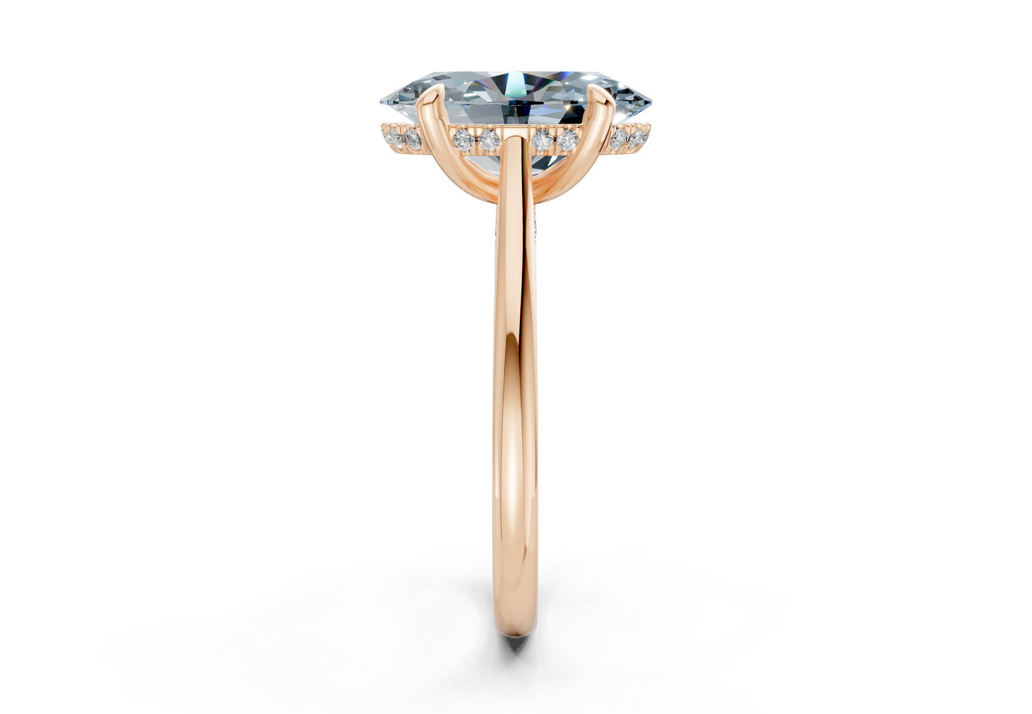 Piper Blue Diamond Solitaire Oval Cut 2mm Engagement Ring