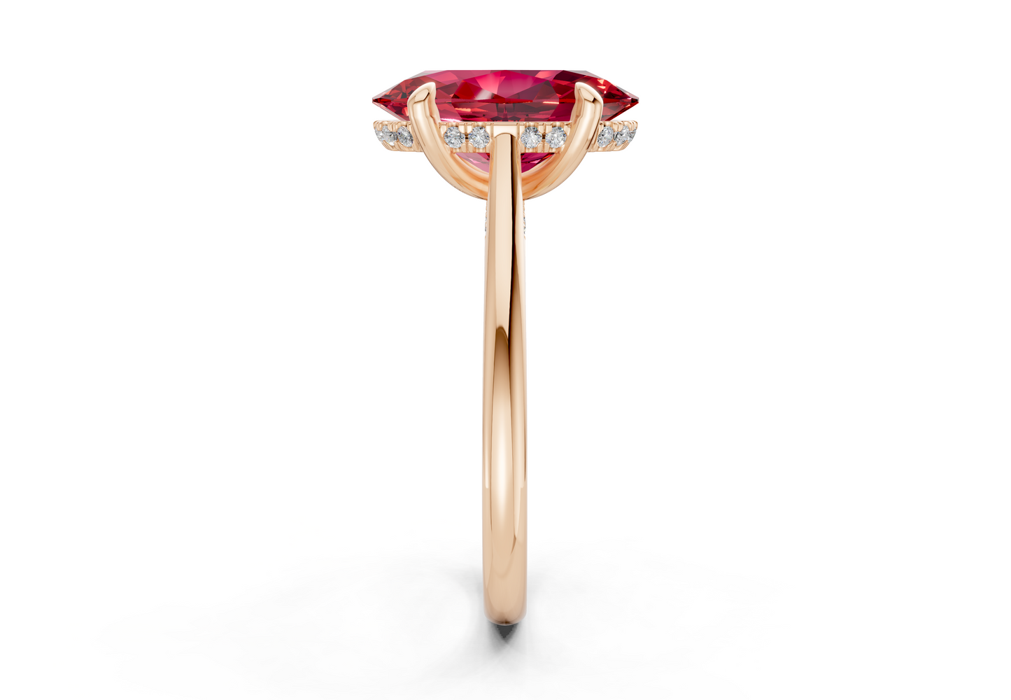 Piper Ruby Gemstone Solitaire Oval Cut 2.3mm Engagement Ring