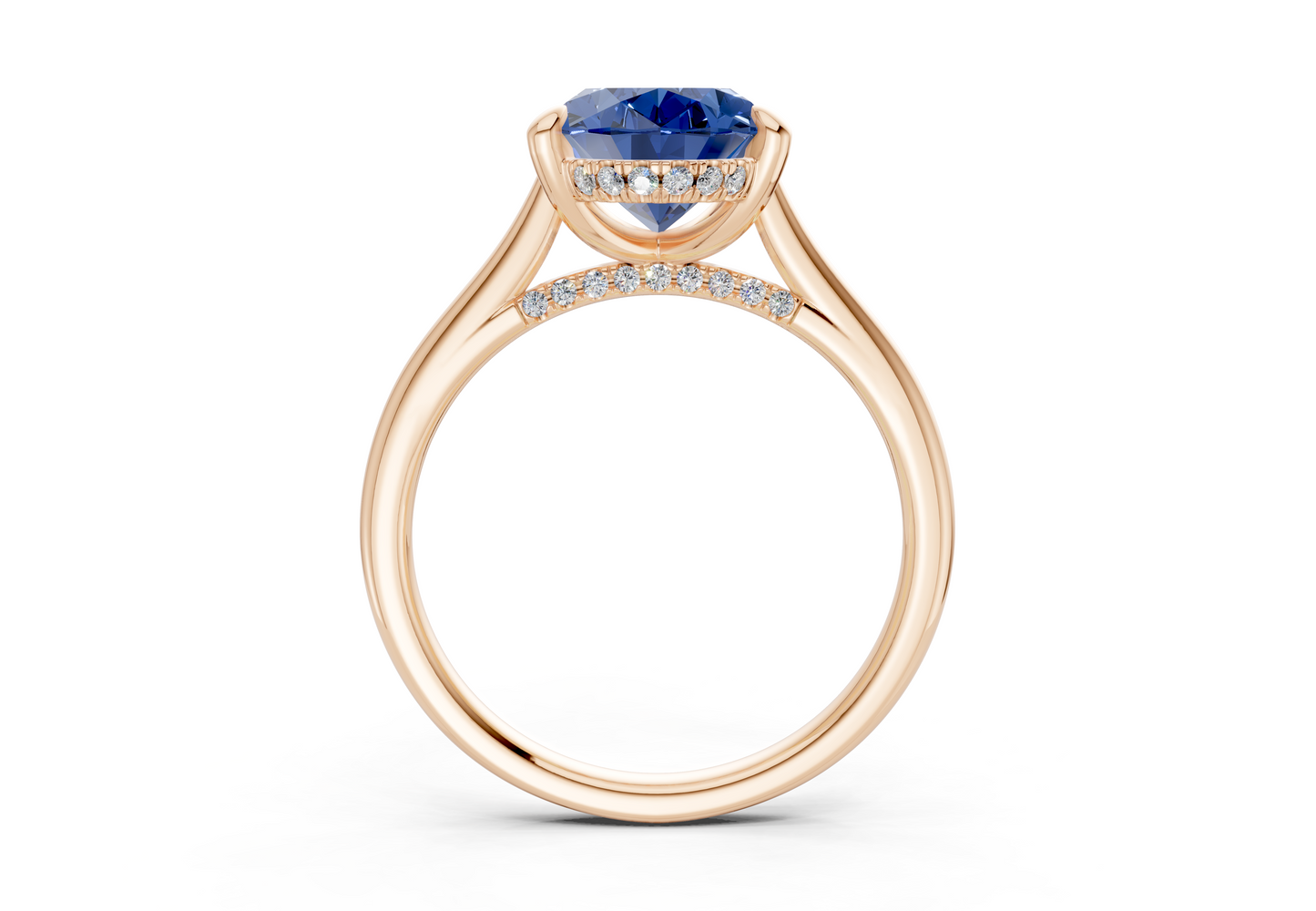 Piper Sapphire Gemstone Solitaire Oval Cut 2.3mm Engagement Ring