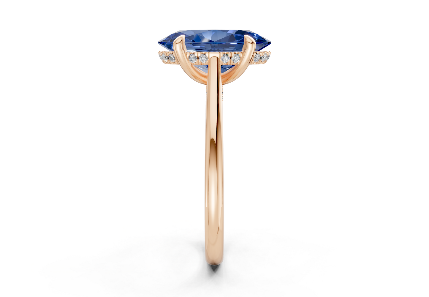 Piper Sapphire Gemstone Solitaire Oval Cut 2.3mm Engagement Ring