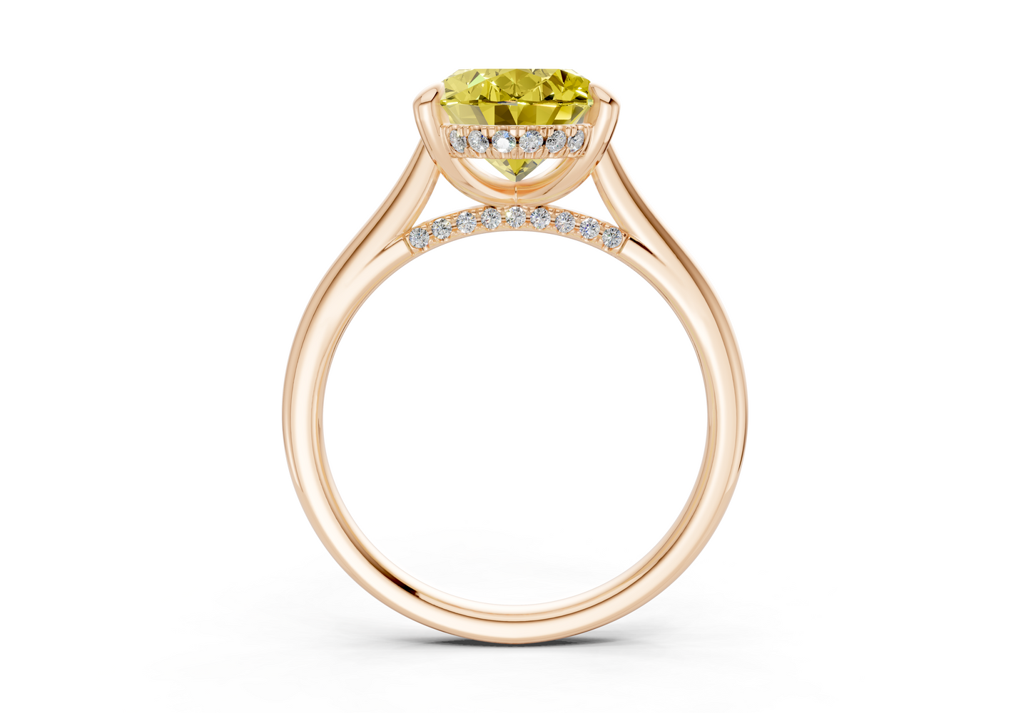 Piper Yellow Diamond Solitaire Oval Cut 2mm Engagement Ring