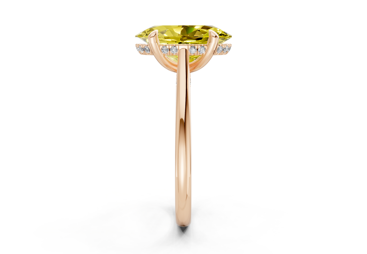 Piper Yellow Diamond Solitaire Oval Cut 2mm Engagement Ring