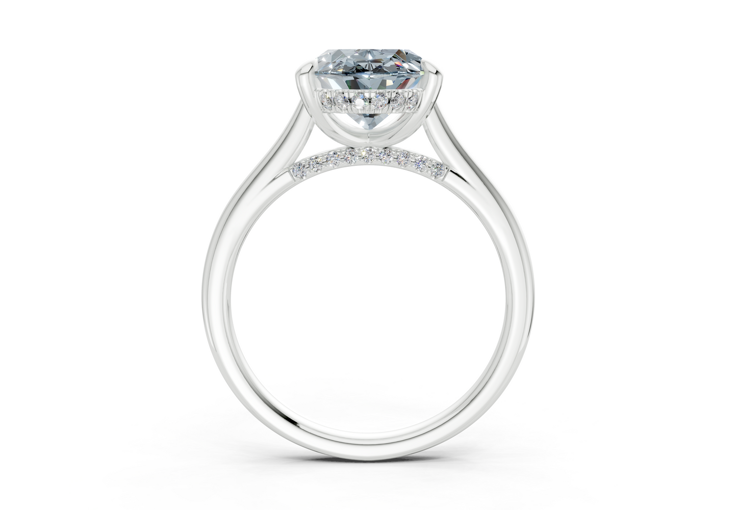 Piper Blue Diamond Solitaire Oval Cut 2mm Engagement Ring