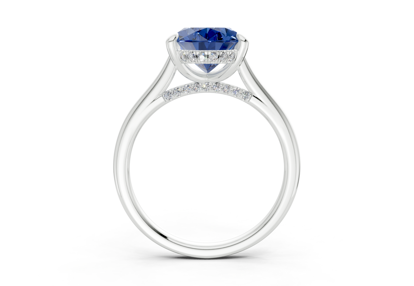 Piper Sapphire Gemstone Solitaire Oval Cut 2.3mm Engagement Ring