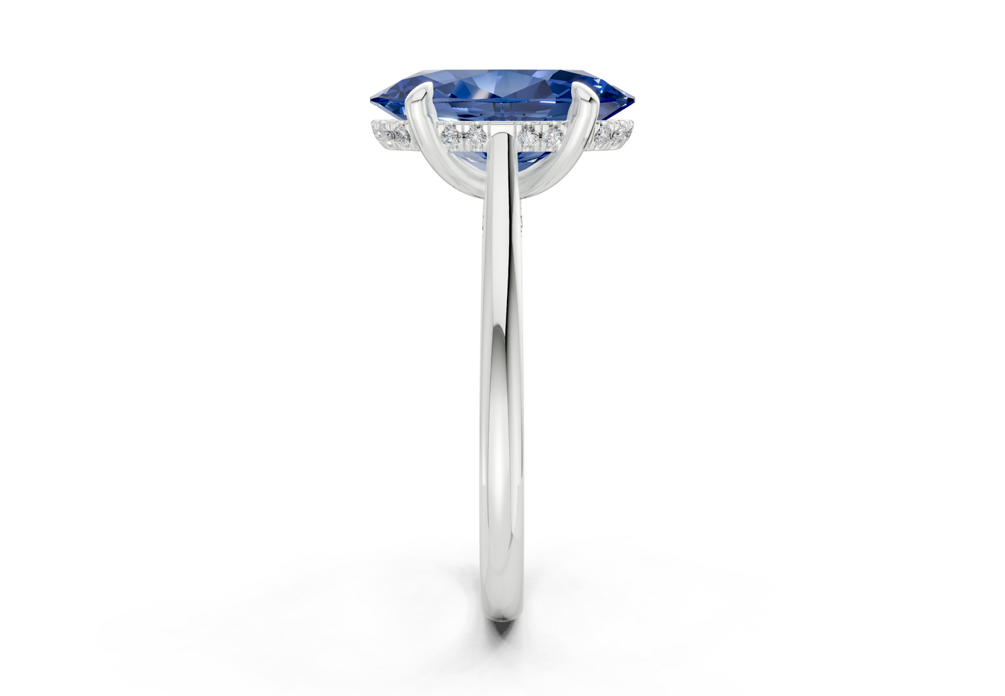 Piper Sapphire Gemstone Solitaire Oval Cut 2.3mm Engagement Ring