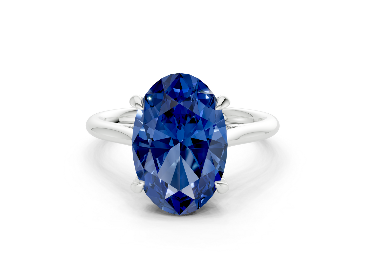 Piper Sapphire Gemstone Solitaire Oval Cut 2.3mm Engagement Ring