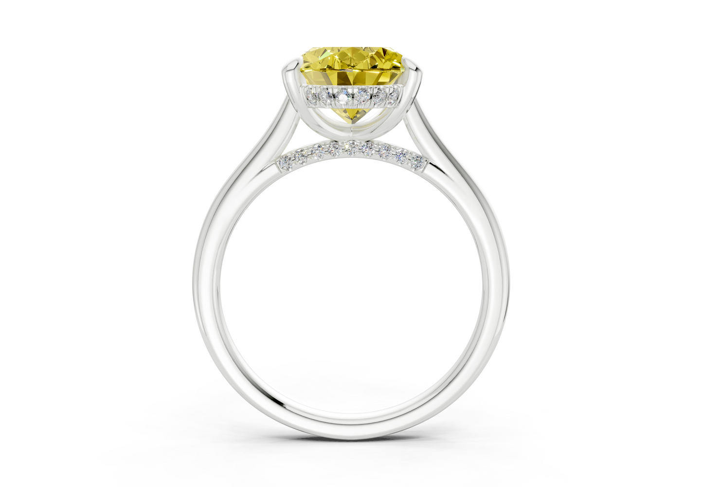 Piper Yellow Diamond Solitaire Oval Cut 2mm Engagement Ring