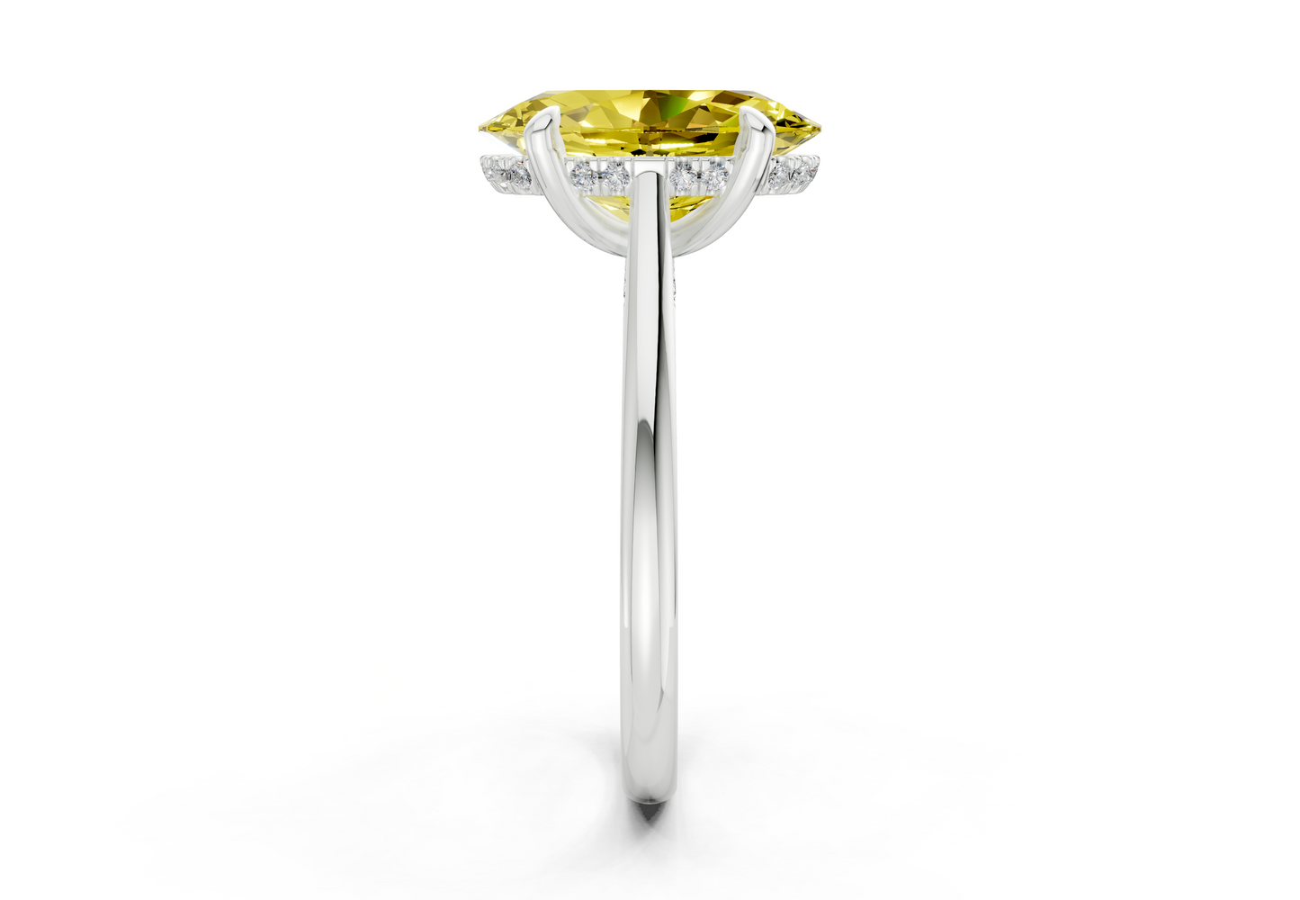 Piper Yellow Diamond Solitaire Oval Cut 2mm Engagement Ring