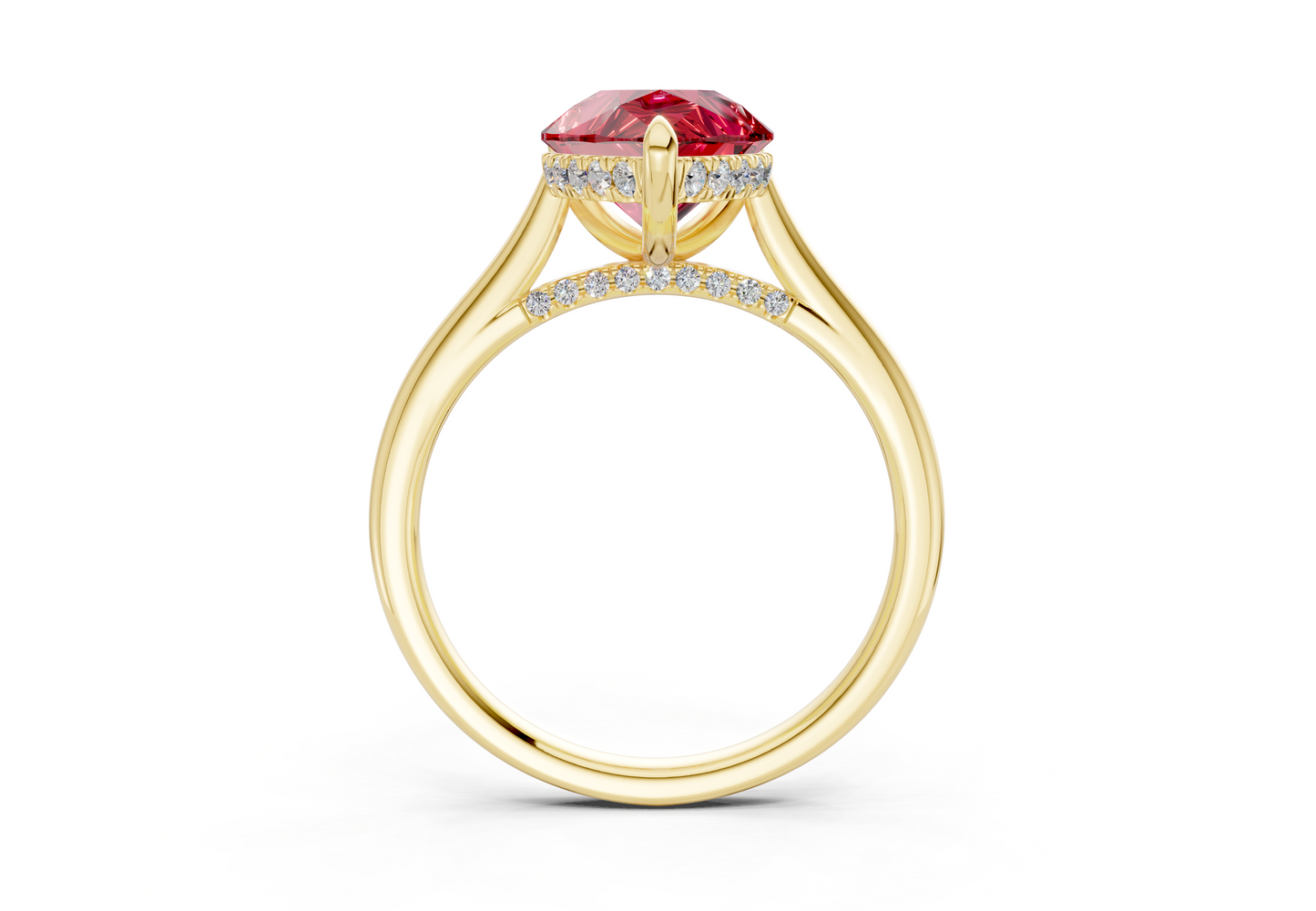 Piper Ruby Gemstone Solitaire Pear Cut 2mm Engagement Ring