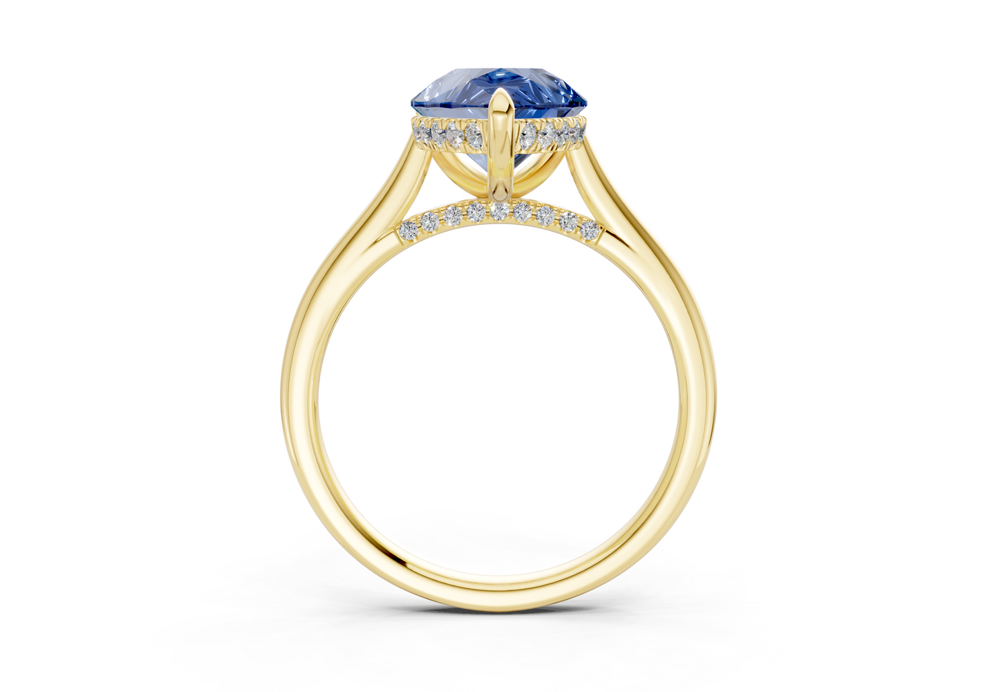 Piper Sapphire Gemstone Solitaire Pear Cut 2mm Engagement Ring