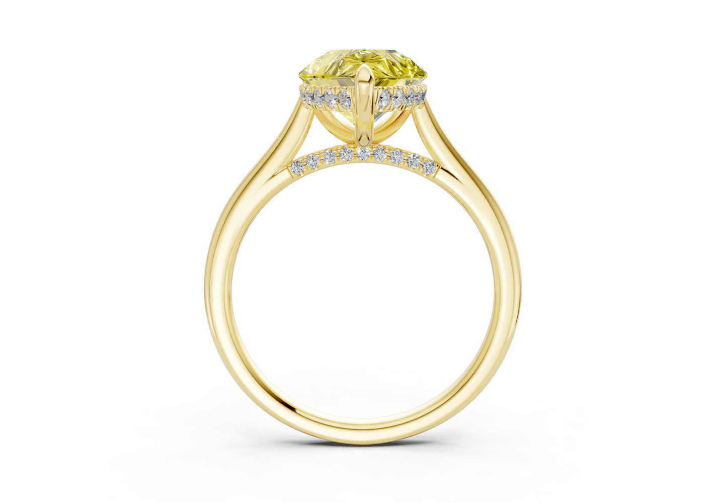 Piper Yellow Diamond Solitaire Pear Cut 2.3mm Engagement Ring