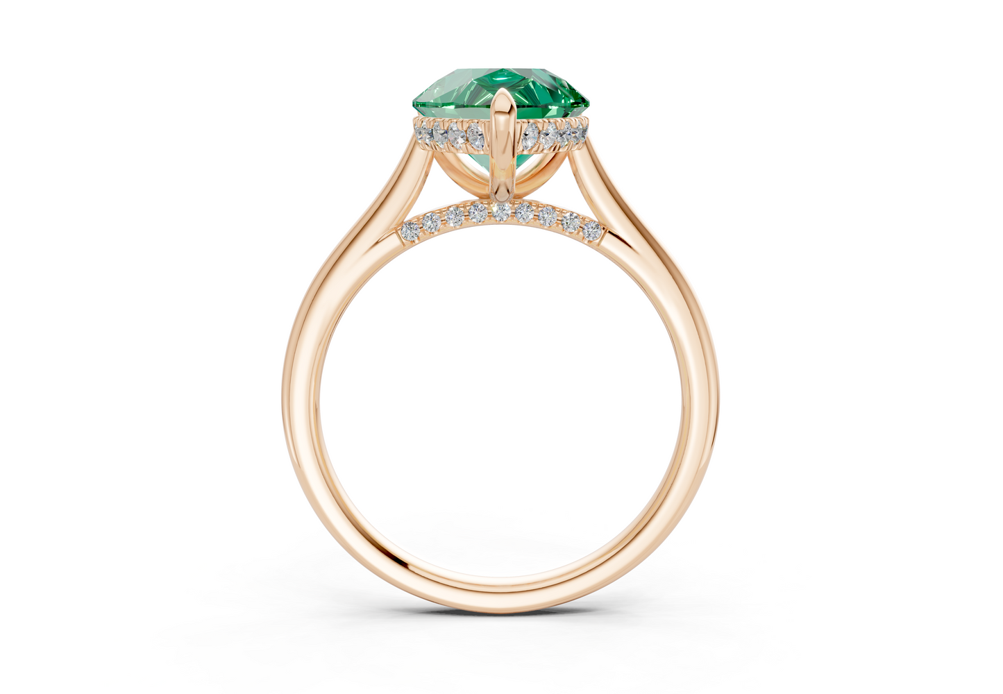 Piper Emerald Gemstone Solitaire Pear Cut 1.8mm Engagement Ring